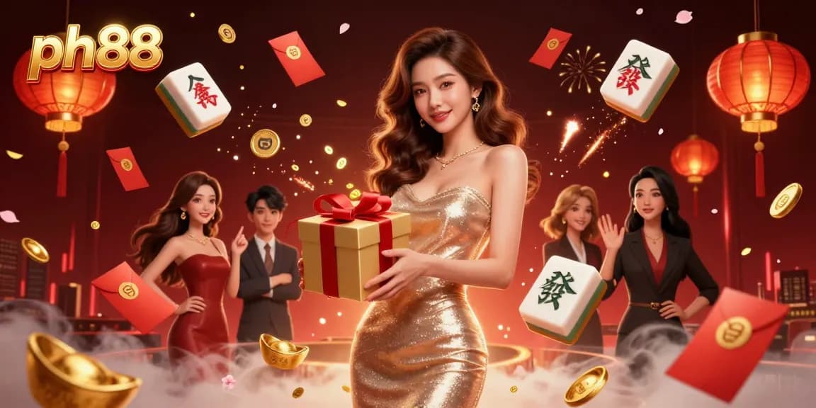 Experience excitement at ph88 with a vibrant casino scene filled with golden coins, lucky symbols, and immersive gaming elements.