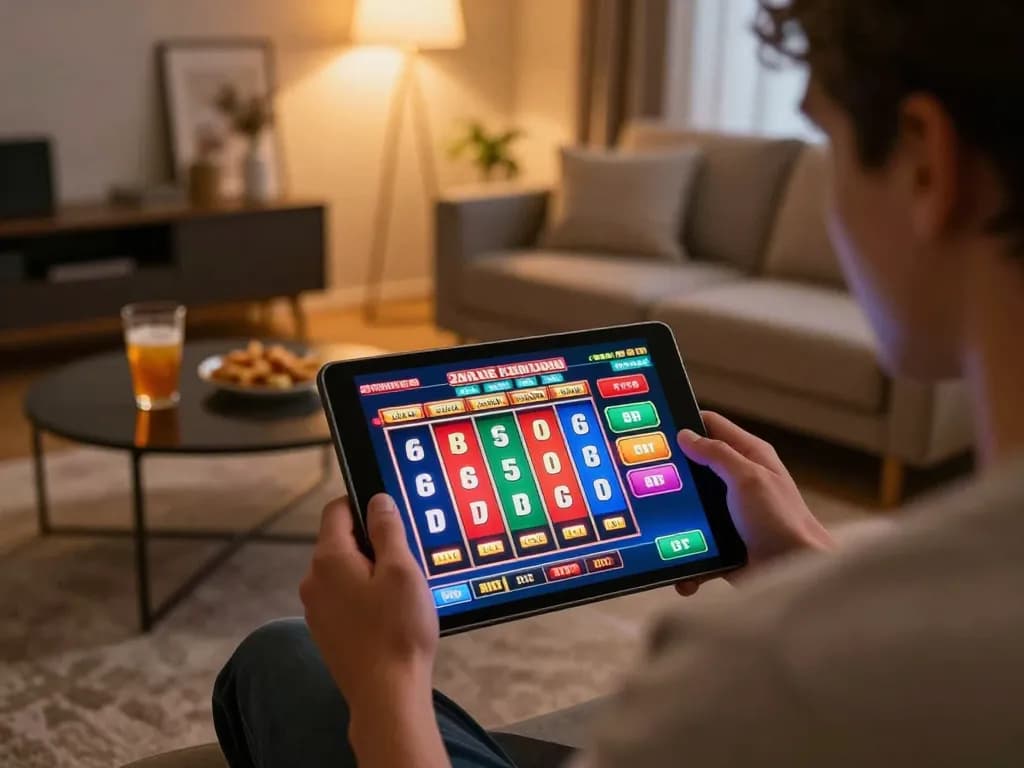 RR88 SELECT player enjoying big wins on tablet during online gaming session