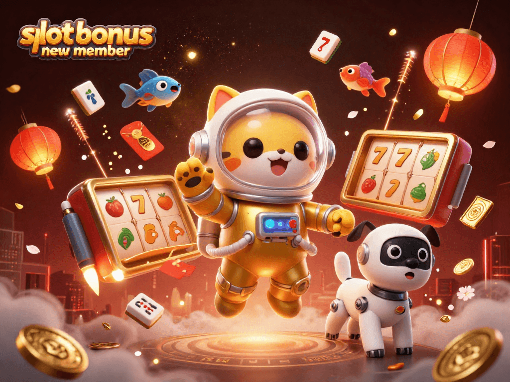 Win big with the slot bonus new member offer at the casino, featuring exciting slot reels.