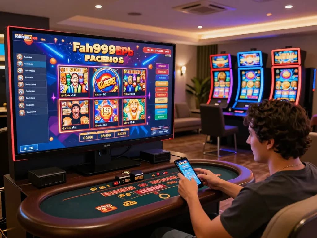 Play exciting games on fah999 online casino with vibrant digital interface and joyful players.