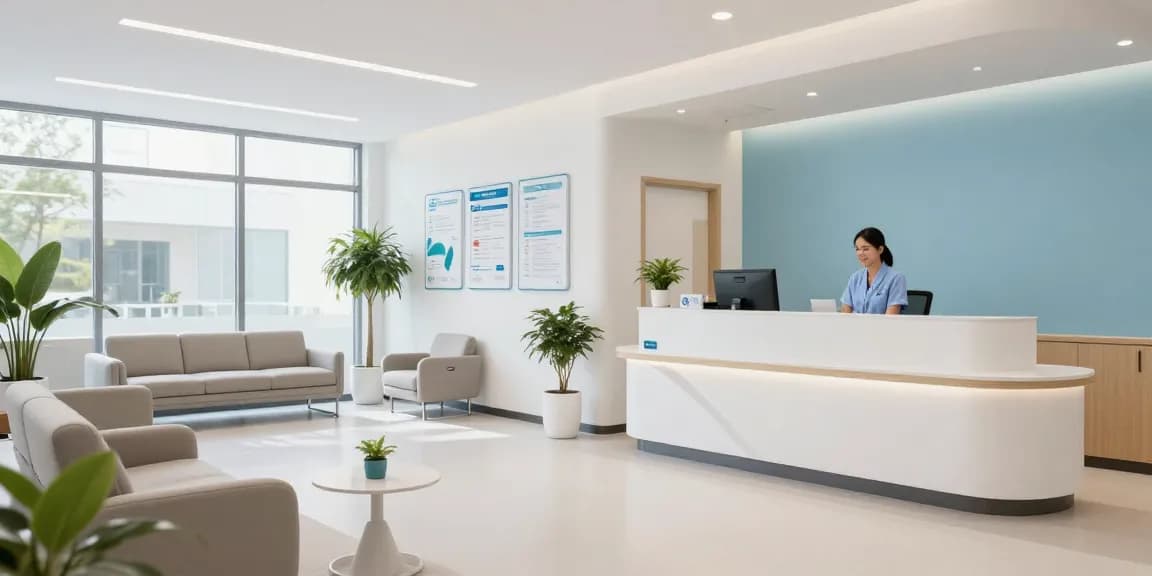 ACA marketplace health insurance and patient care in a modern health clinic setting with caring healthcare professionals.