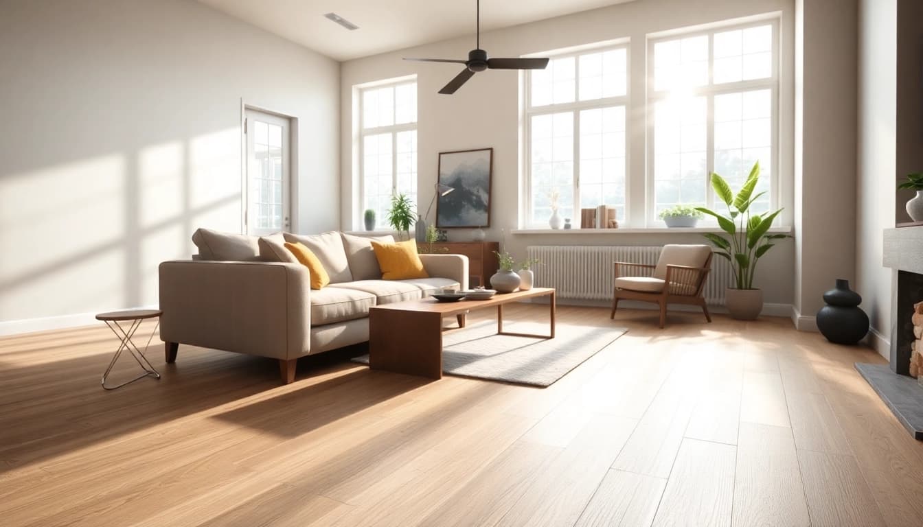 Enhance your space with luxury vinyl plank flooring in a beautifully designed living area.