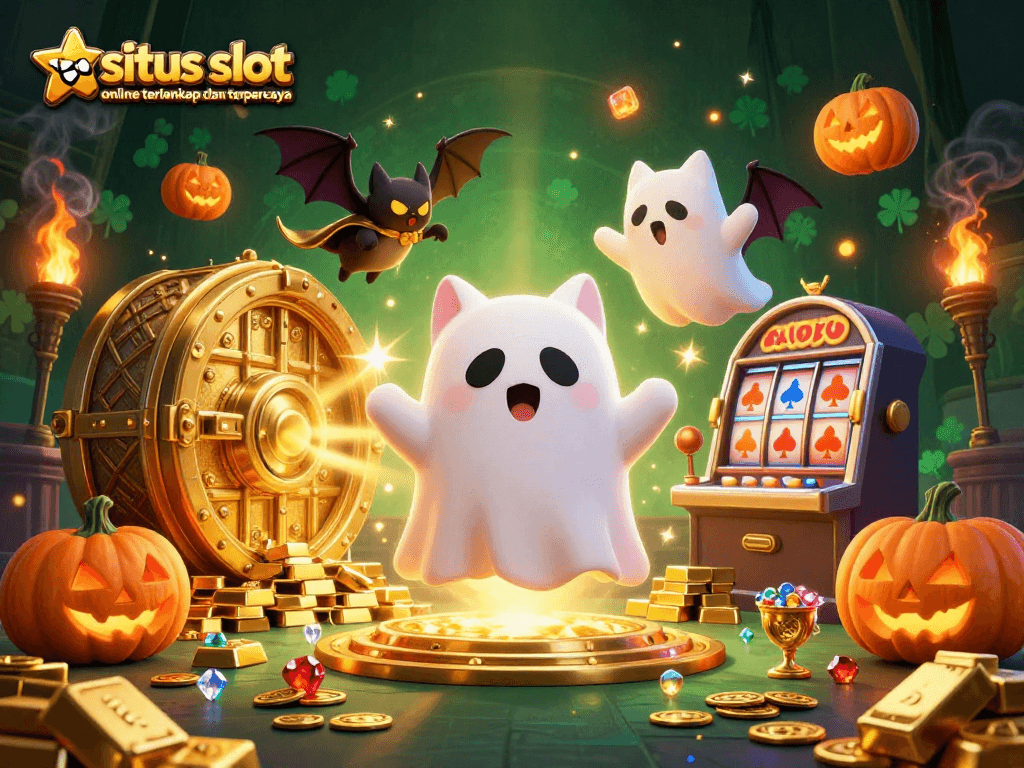 Gambarkan situs slot online terlengkap dan terpercaya dengan kucing hantu dan sumber daya Jackpot berkilau.