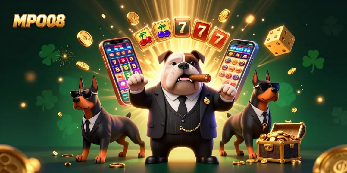 MPO08 showcases interactive casino excitement with 3D characters amidst a jackpot explosion.