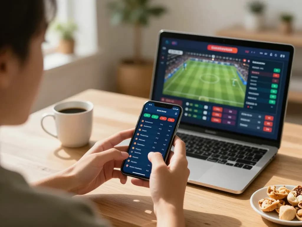 Engaging with the W188 app for sports betting, showcasing mobile gaming strategy and convenience