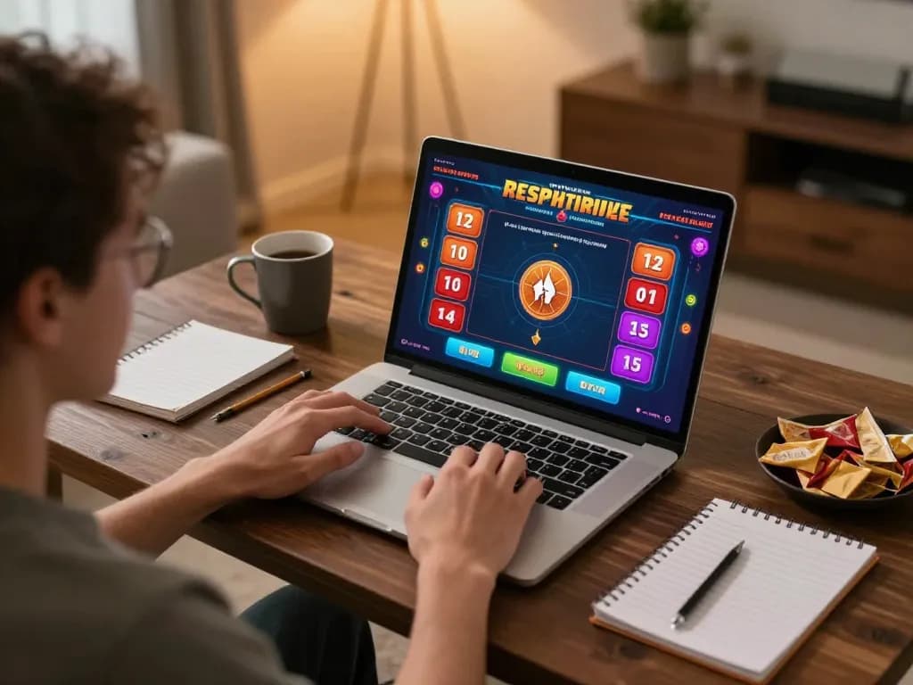 RR88 NAVY player enjoying an online casino game on laptop with vibrant betting interface.
