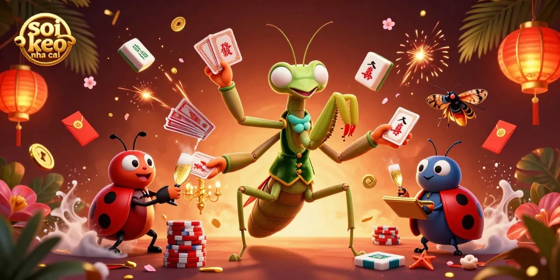 Engage with soi keo nha cai through an exciting scene featuring vibrant characters and dynamic gambling elements.