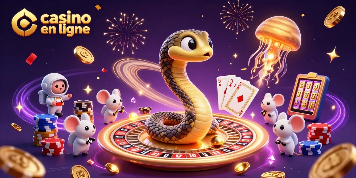Retrouvez des jeux de casino en ligne avec un serpent de Saturne comme croupier dans l'espace.