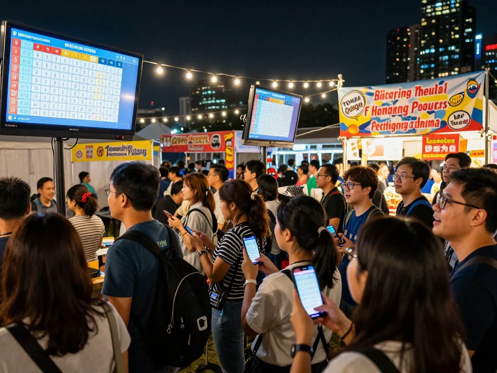 Live draw event showcasing Data HK results in an exciting outdoor night atmosphere.