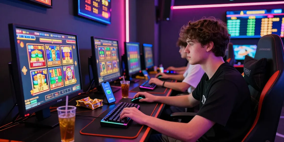 Engaging scene of a player making a slot deposit dana with a digital wallet in an exciting gaming setup.