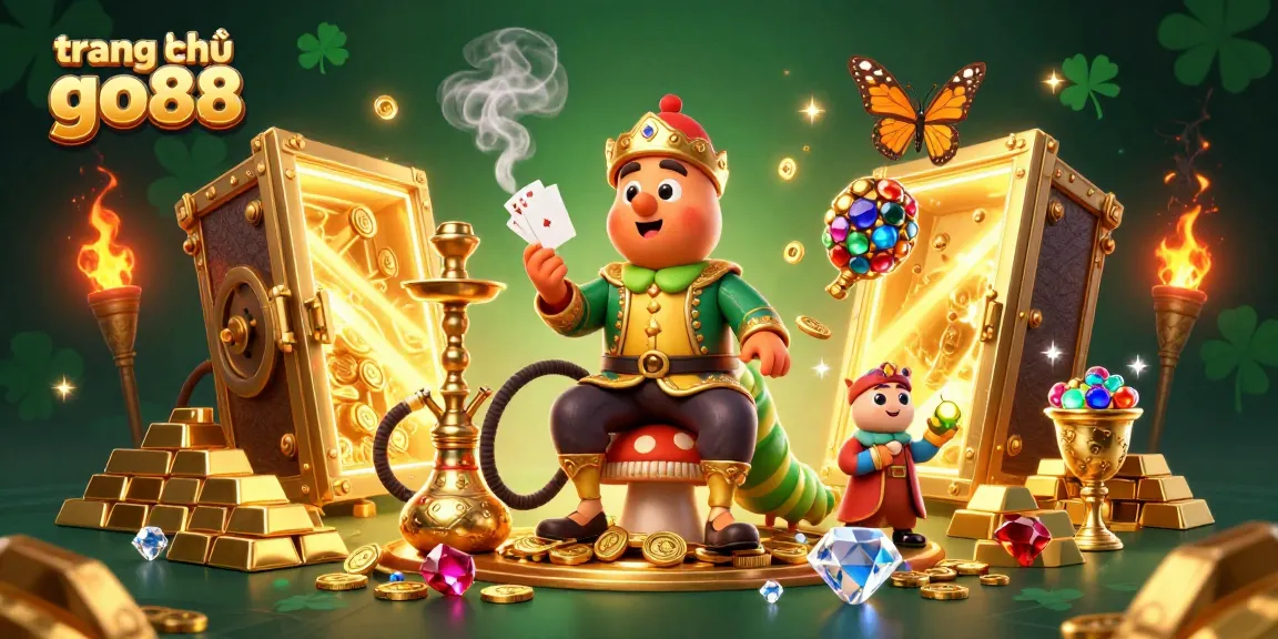 Experience exhilarating thrills on trang chủ go88 with a lavishly detailed 3D casino illustration of a caterpillar character.