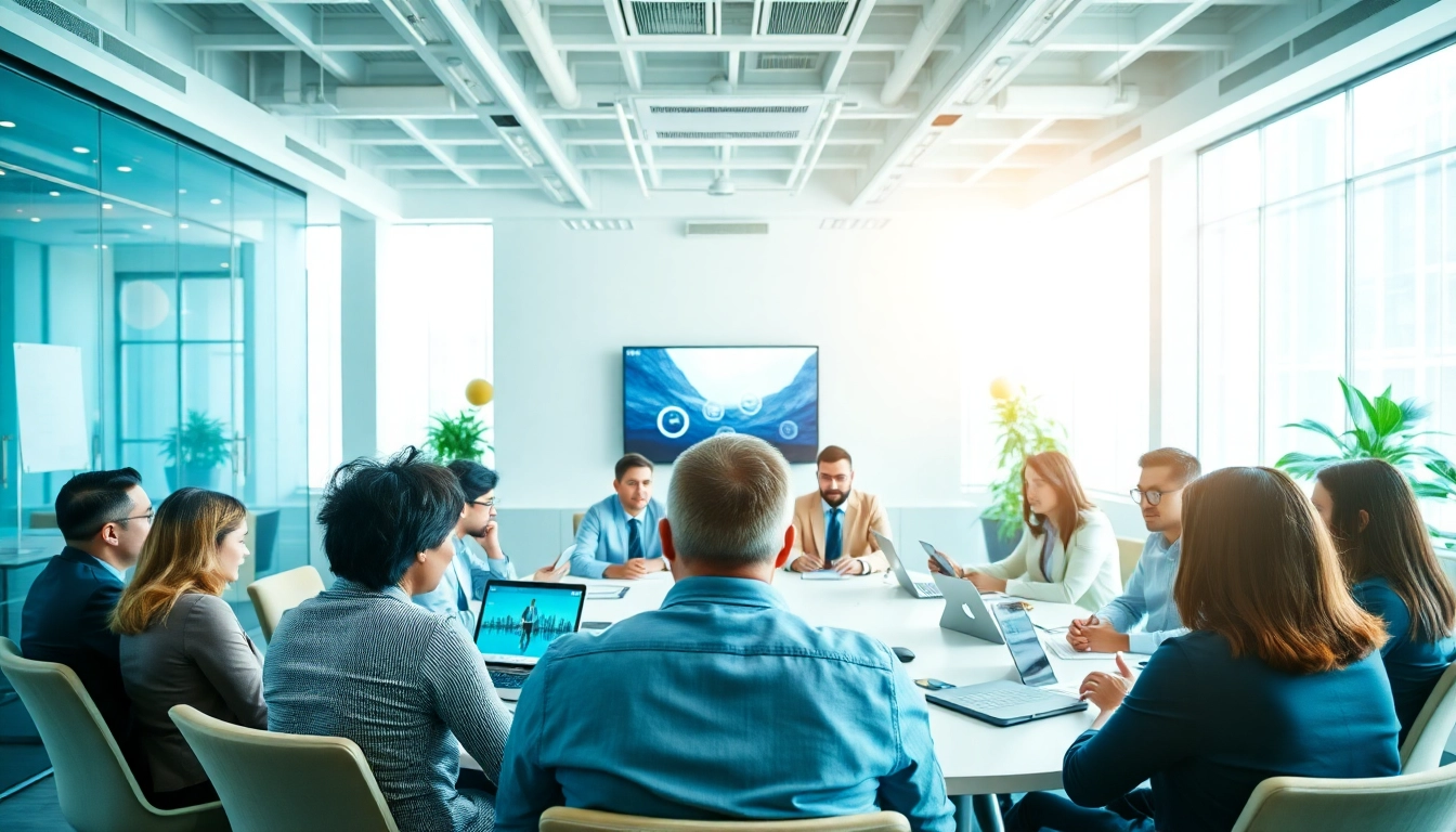 Besprechung über innovative Strategien auf https://alvionz.de/ mit einem vielfältigen Team.