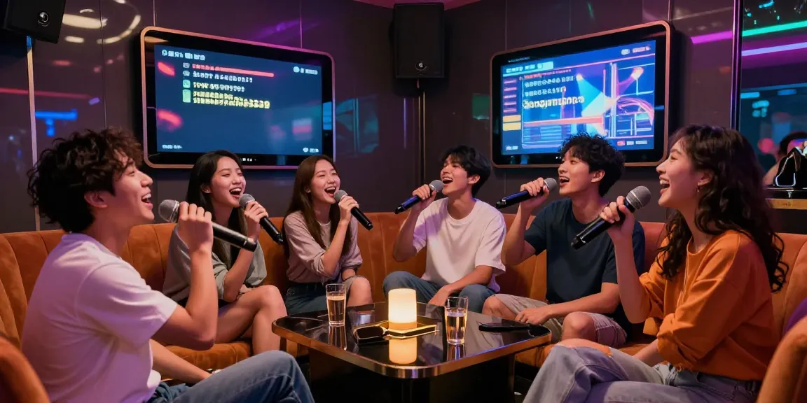 강남 달토에서 친구들과 함께 노래 부르는 즐거운 순간을 담은 사진