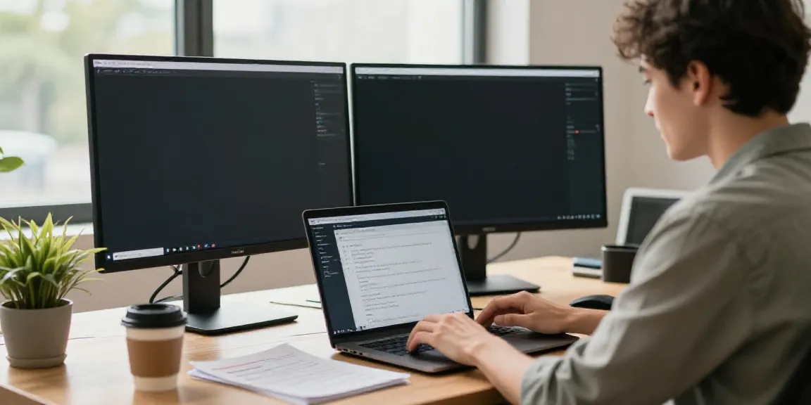 Content creator using an AI YouTube scripts generator in a modern studio.