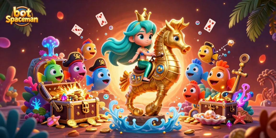 Engage in thrilling gameplay with the vibrant bot spaceman casino scene filled with gold coins and exciting characters.