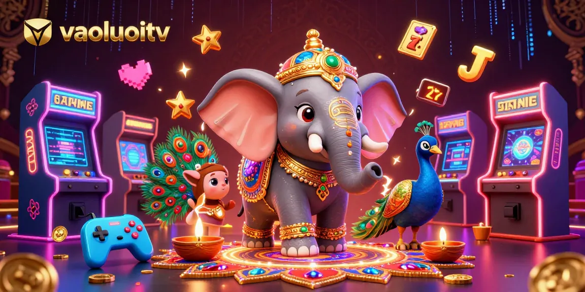 Experience thrilling gambling action with vaoluoitv's dynamic gaming scene featuring vibrant casino elements.