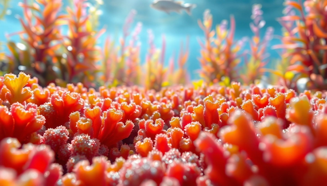Highlighting the strongest antioxidant in nature, this image showcases astaxanthin-rich algae underwater.