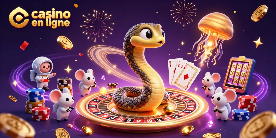 Retrouvez des jeux de casino en ligne avec un serpent de Saturne comme croupier dans l'espace.