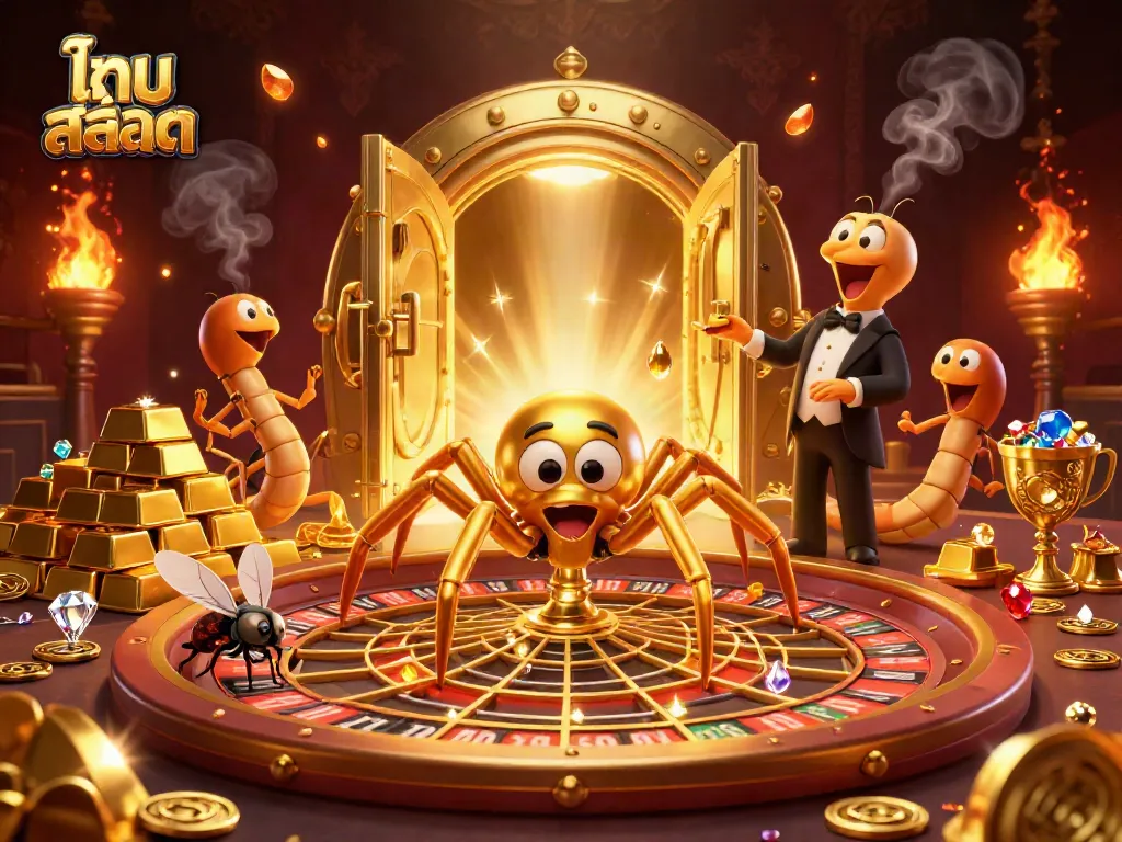 Experience the thrill of ไทย สล็อต with our dynamic 3D illustration featuring vibrant casino elements.