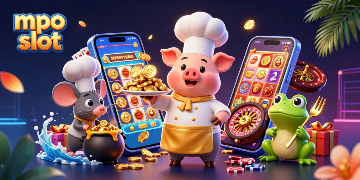 Experience exhilarating spins at mpo slot with gold coins, vibrant slot games, and cheerful characters!