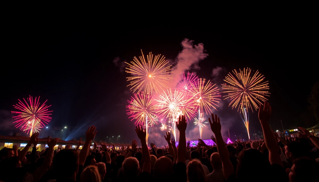Enchanting fireworks in Manchester, showcasing vibrant colors and excited spectators.