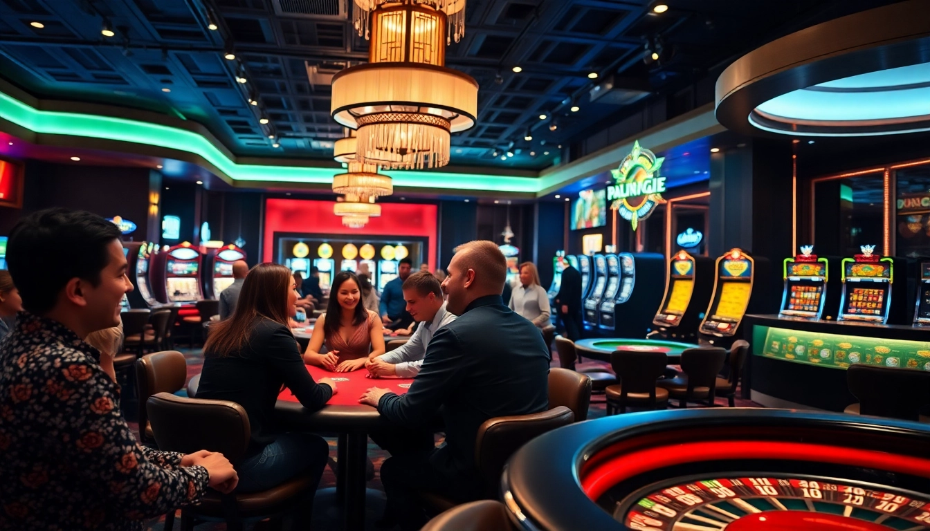 Players enjoying a lively atmosphere at a non gamstop casino poker table.