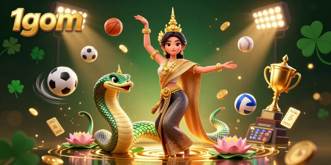 Experience winning strategies with 1gom in this vibrant 3D illustration showing sports betting excitement.