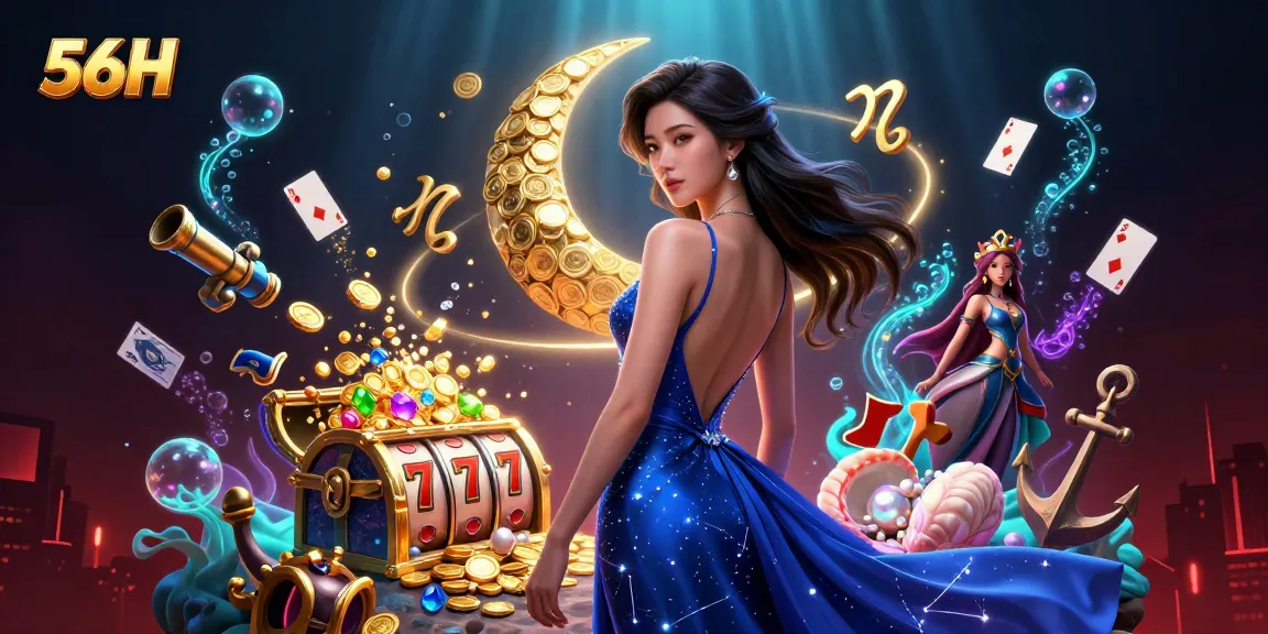 Engage with 56H's vibrant casino experience, showcasing dynamic slot elements and a captivating environment.
