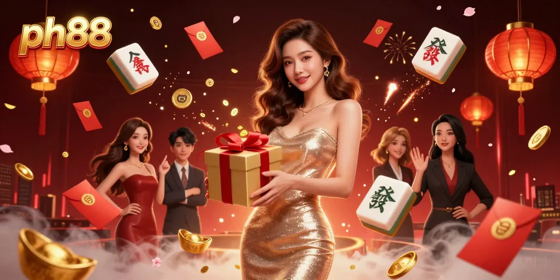 Experience excitement at ph88 with a vibrant casino scene filled with golden coins, lucky symbols, and immersive gaming elements.