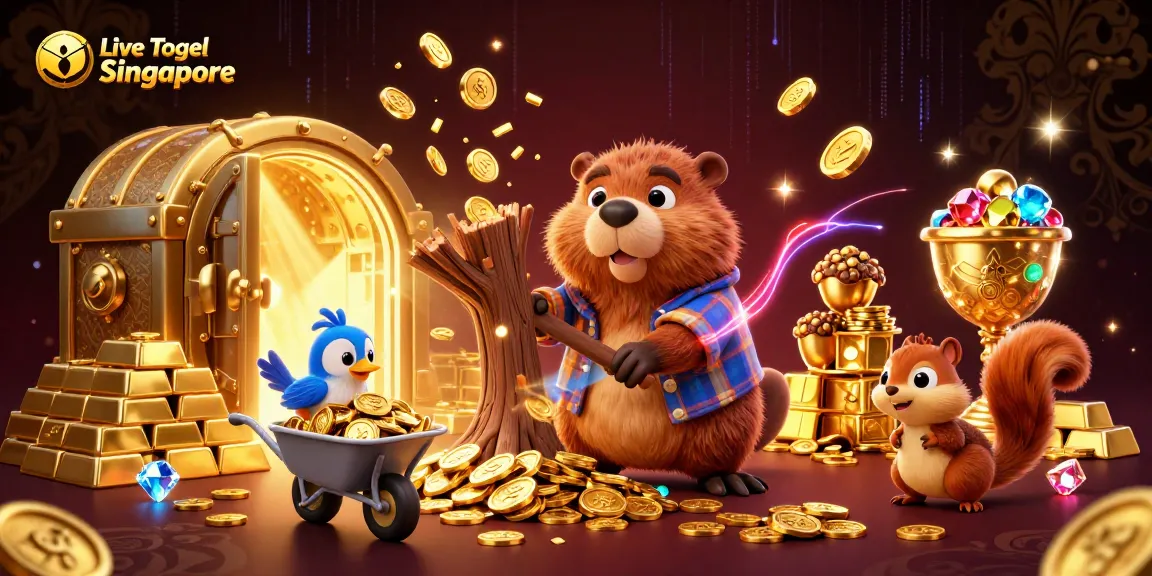 Engage with Live Togel Singapore results while enjoying vibrant characters and dazzling gold elements.