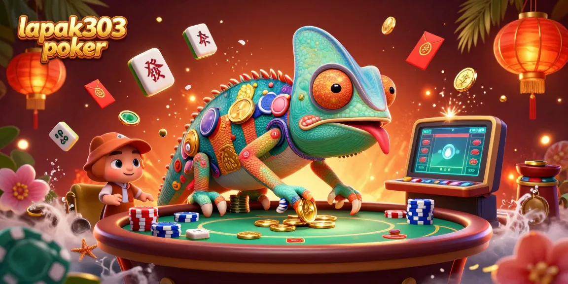 Permainan lapak303 poker yang seru dengan chameleon kasino menatap meja pertaruhan dengan penuh antusias.