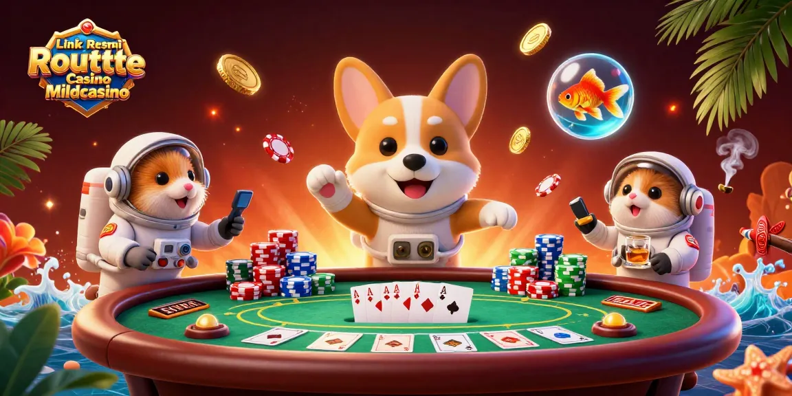 Experience thrilling gameplay at Link Resmi Roulette Casino Mildcasino with engaging characters in a vibrant casino scene.
