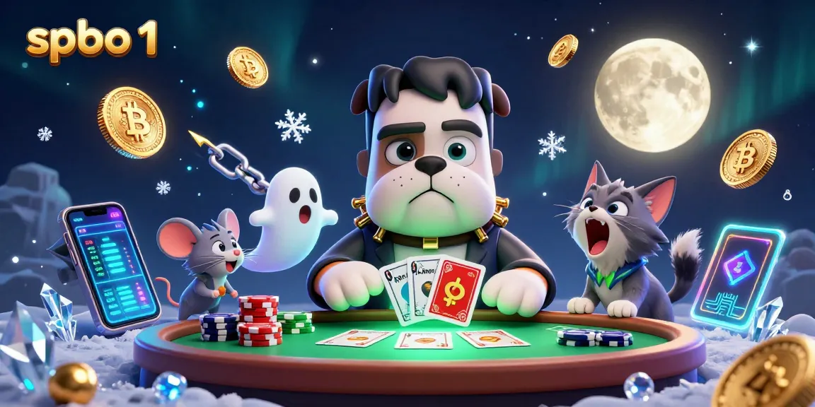 Engage in thrilling casino action with spbo 1, featuring characters in a lively card-dealing scene.