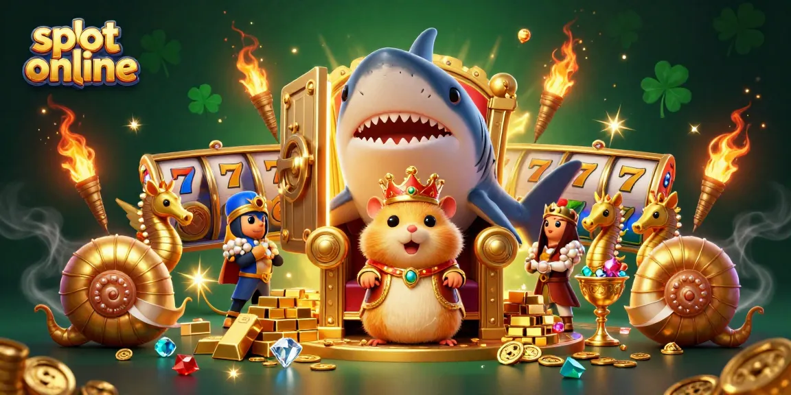 Experience the excitement of slot online with a thrilling 3D illustration featuring a hamster king and treasure.